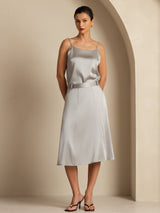 [Griffin Gray] SilkSilky  19Momme Stretch Silk Charmeuse Skirt 005