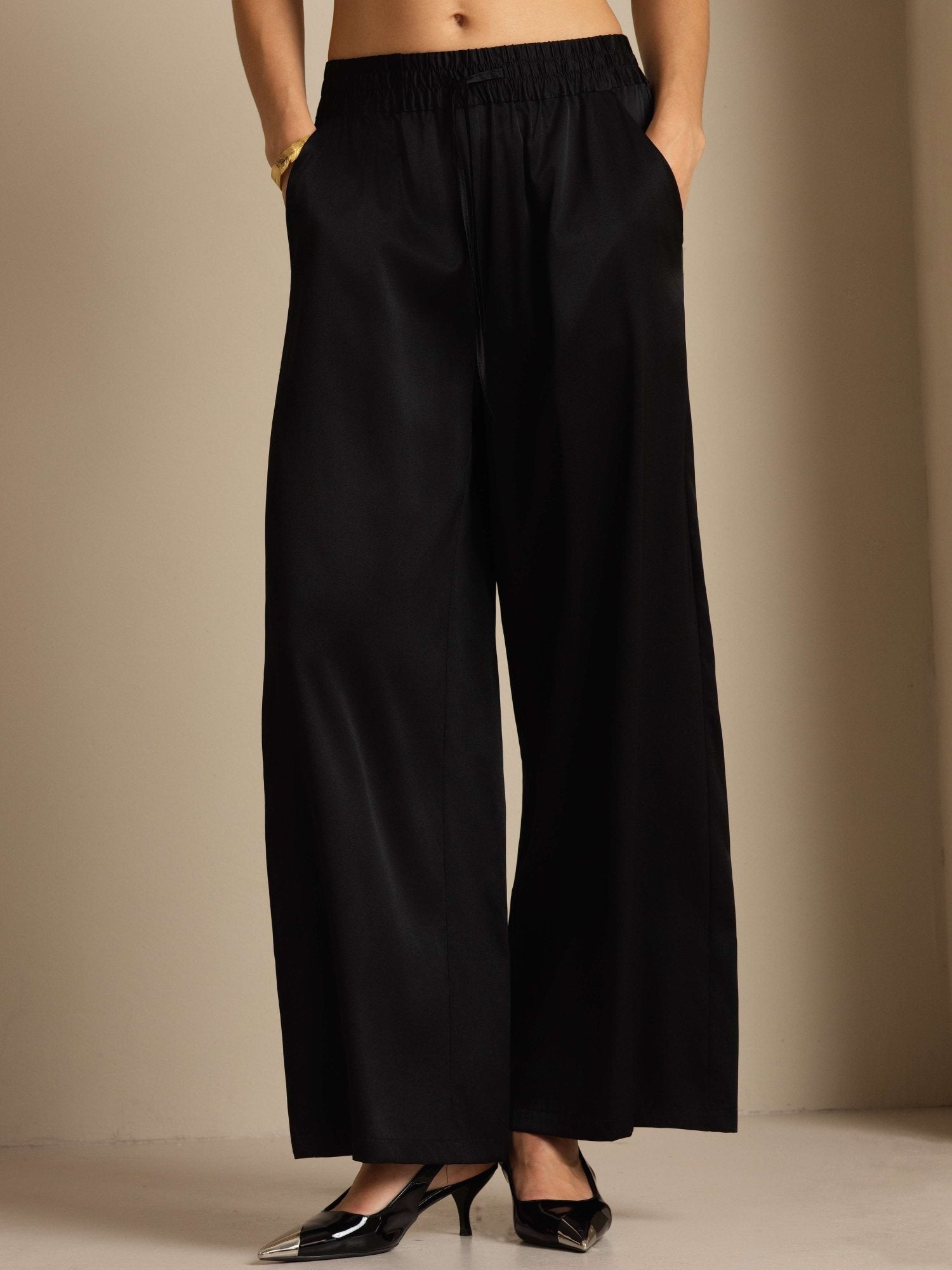[Black] SilkSilky 19Momme Silk Womens Pants 005