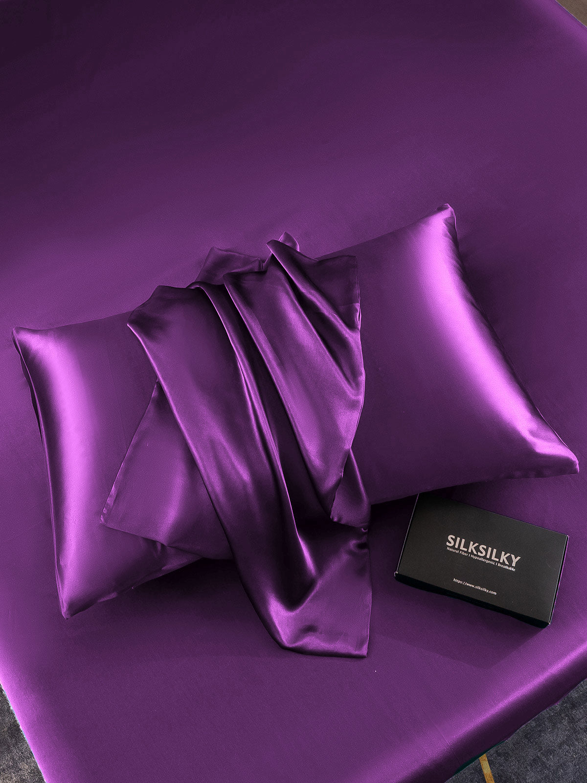 SilkSilky  19Momme Pure Silk Pillowcase Purple 005