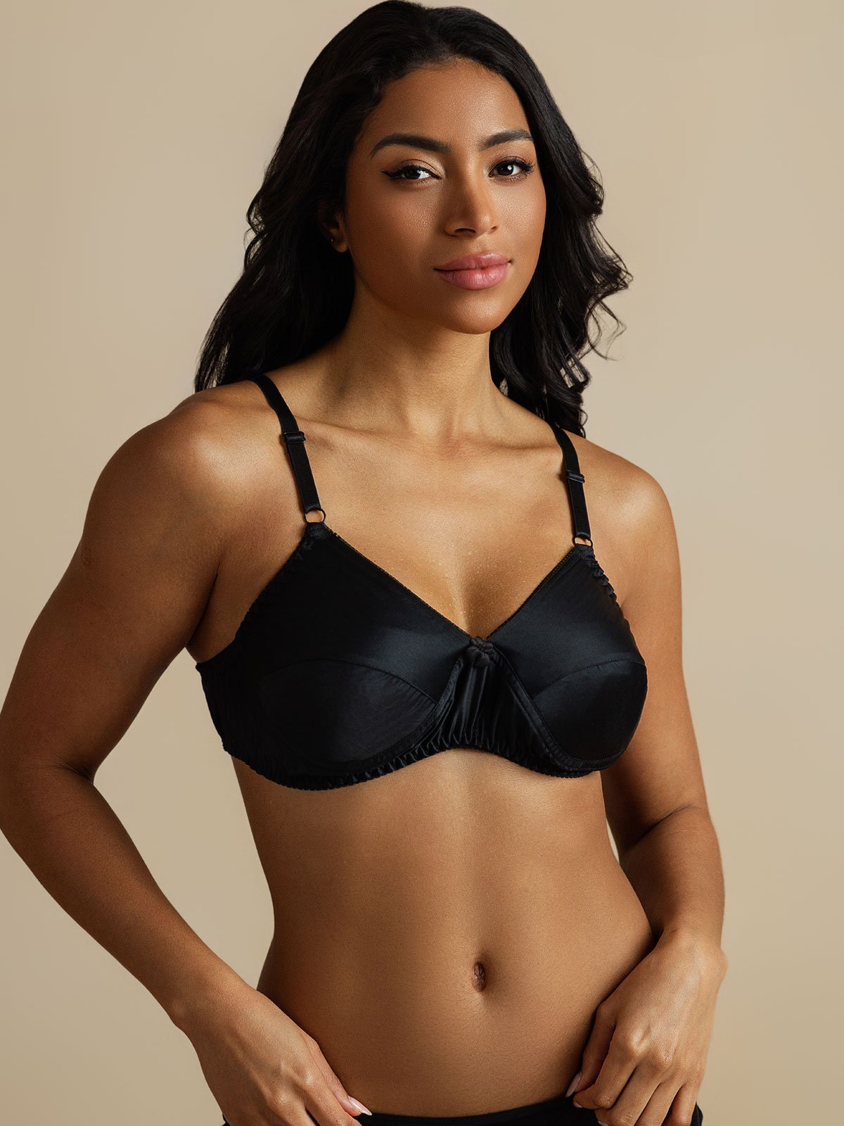 [Black] SilkSilky  Pure Silk Bra 006,