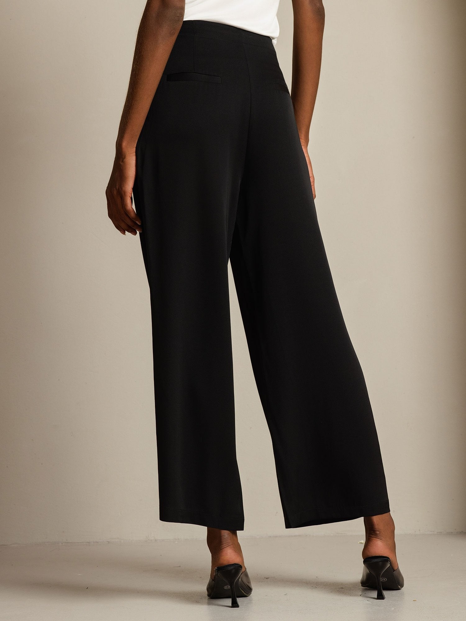[Black] SilkSilky 19Momme Silk Womens Pants 002