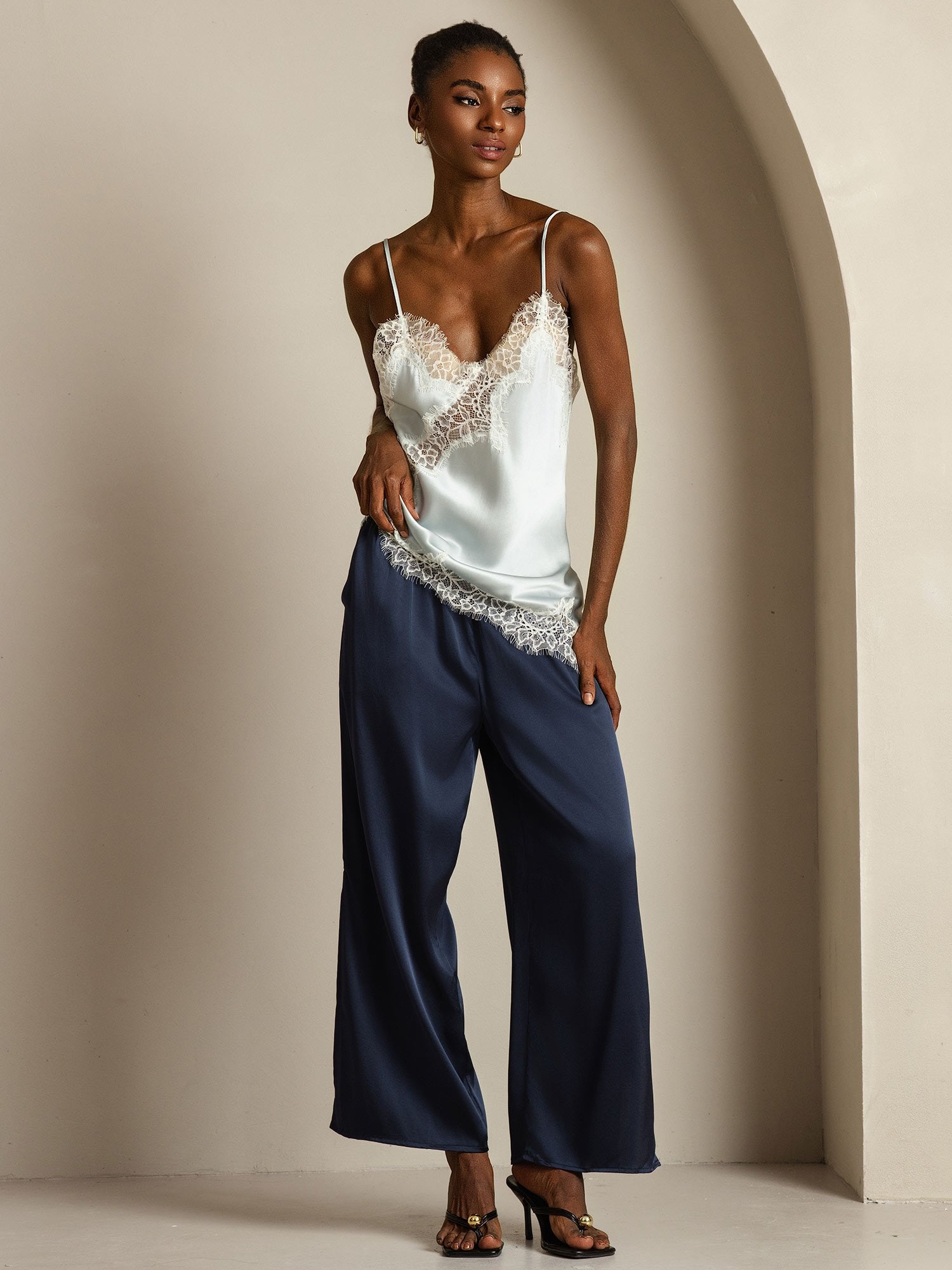[LightBlue] SilkSilky Pure Silk Camisoles 010