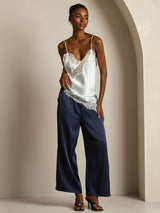 [Light Blue] SilkSilky  Spaghetti Strap V Neck Camisole Top 010