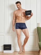 [Dark Blue] SilkSilky  100% Silk Jersey Men's Underwear 003