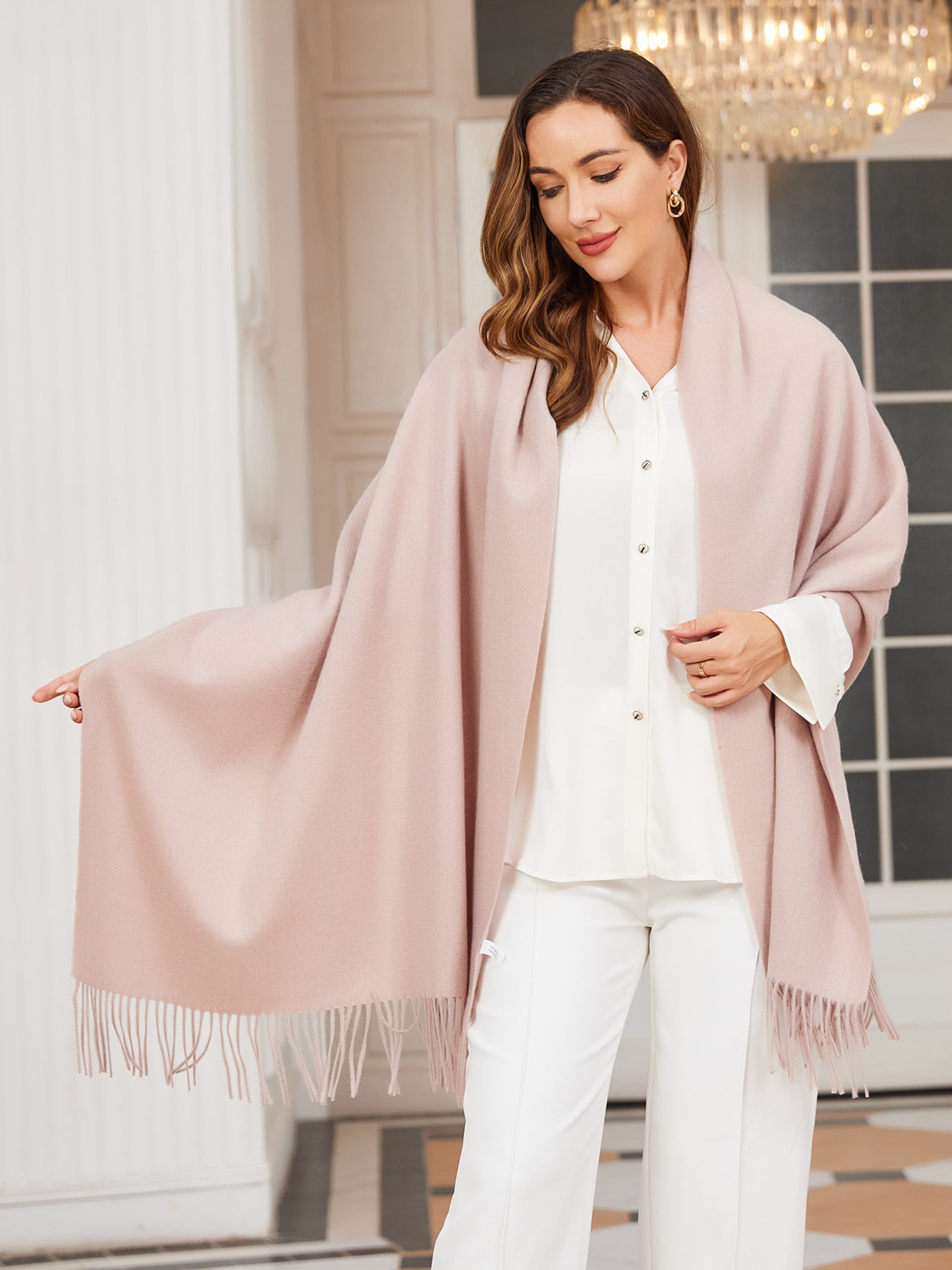 [Light Beige] SilkSilky  Wool Scarf 001