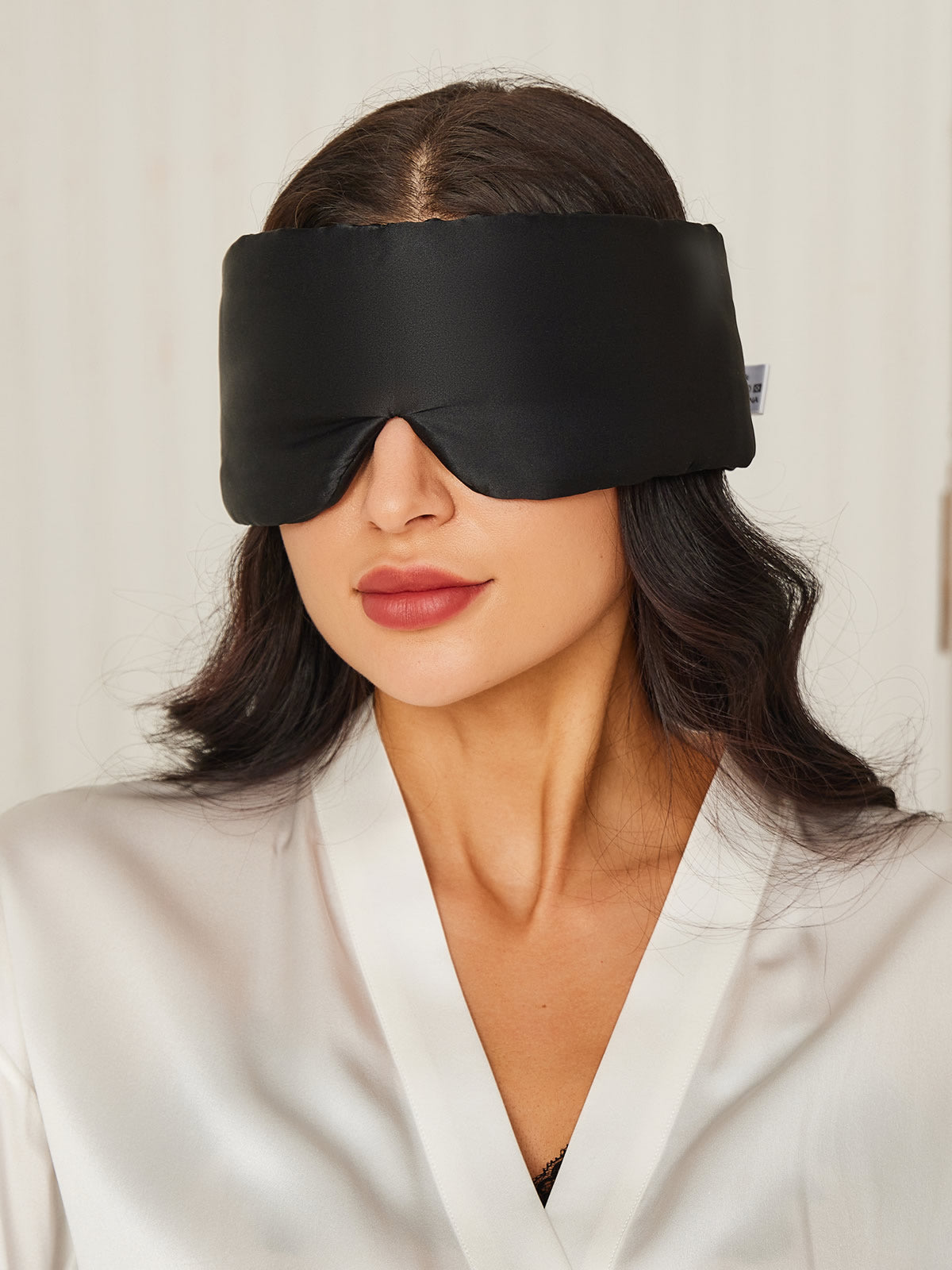 [Black] SilkSilky  19Momme Pure Silk Eye Mask 001