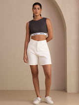 [Gray] SilkSilky  Sleeveless Crew Neck Camisole Top 006