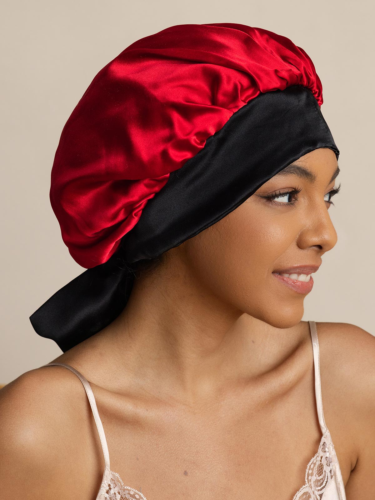 SilkSilky  Pure Silk Sleep Cap Wine 007