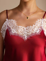 [Wine] SilkSilky  Spaghetti Strap V Neck Camisole Top 004