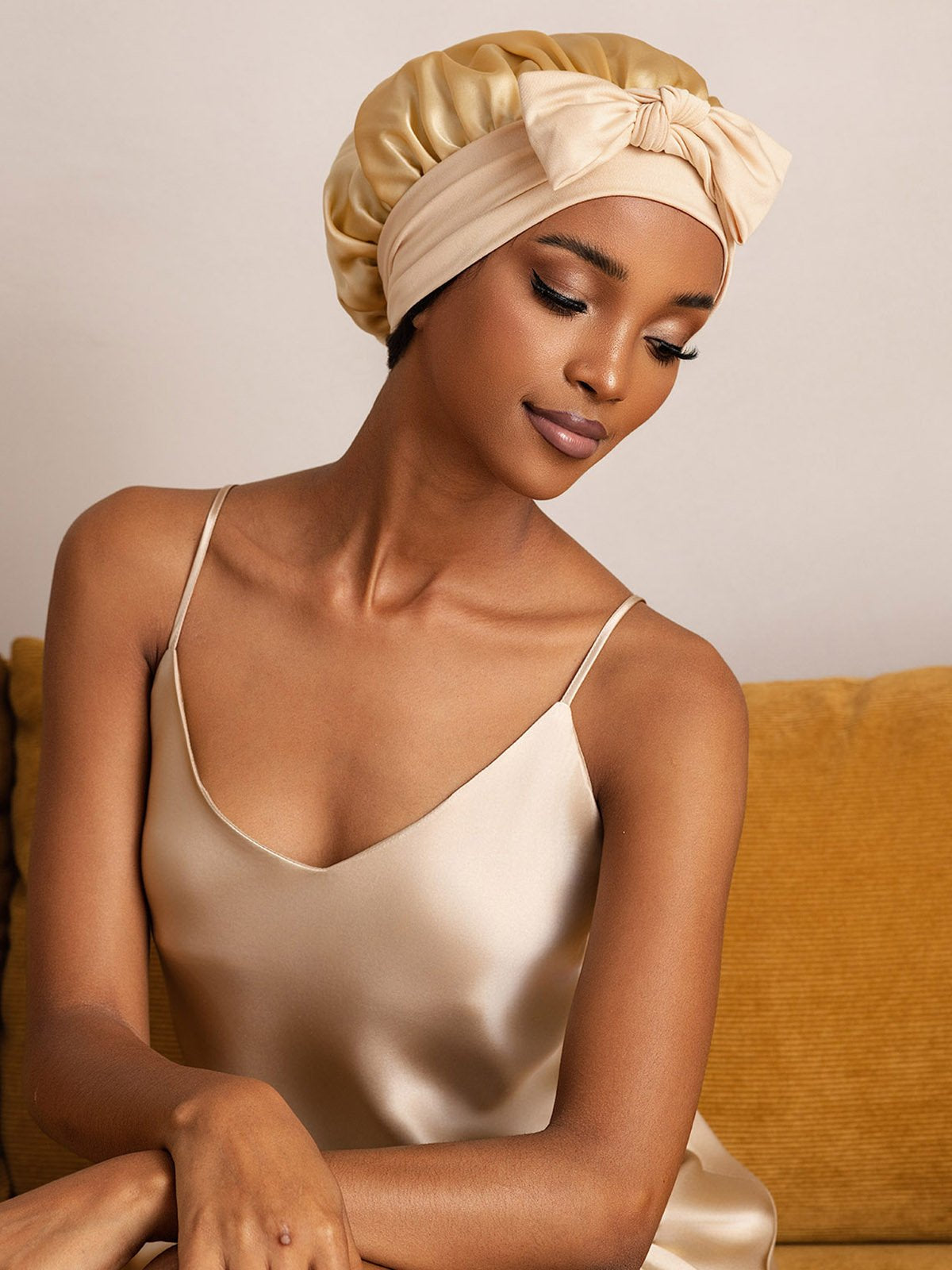 SilkSilky Pure Silk Sleep Cap Champagne 005