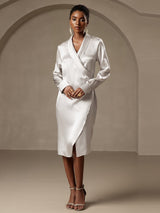 [Silver] SilkSilky  Long Sleeve Wrap Dress 007