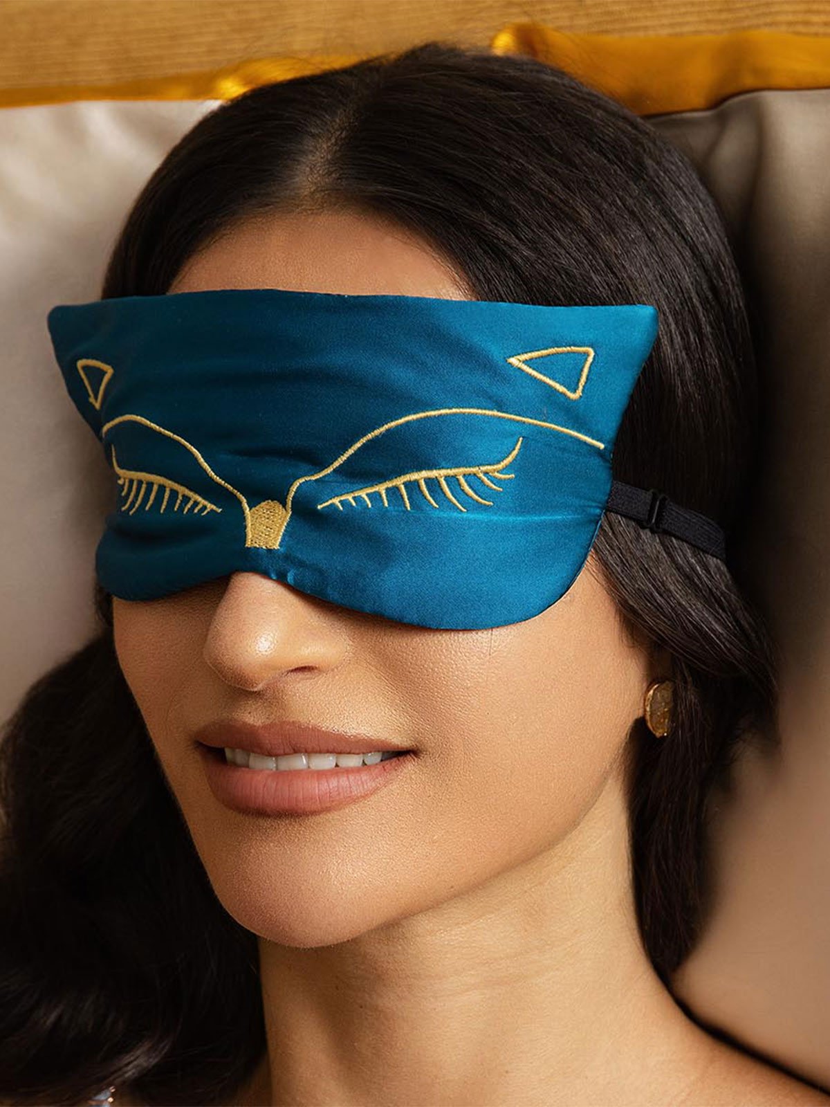 [Teal] SilkSilky Pure Silk Eye Mask 003