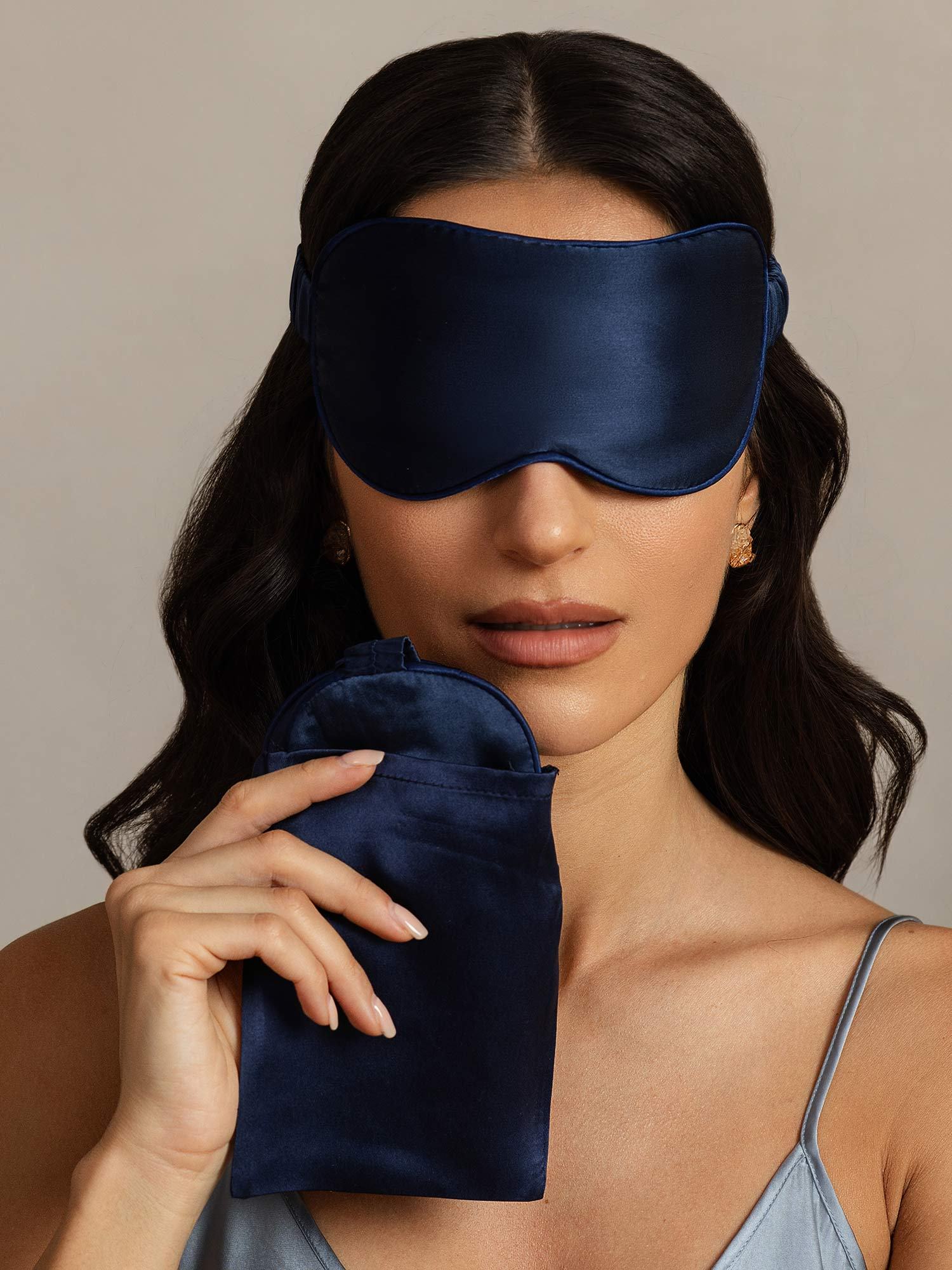 [DarkBlue] SilkSilky Pure Silk Eye Mask 006