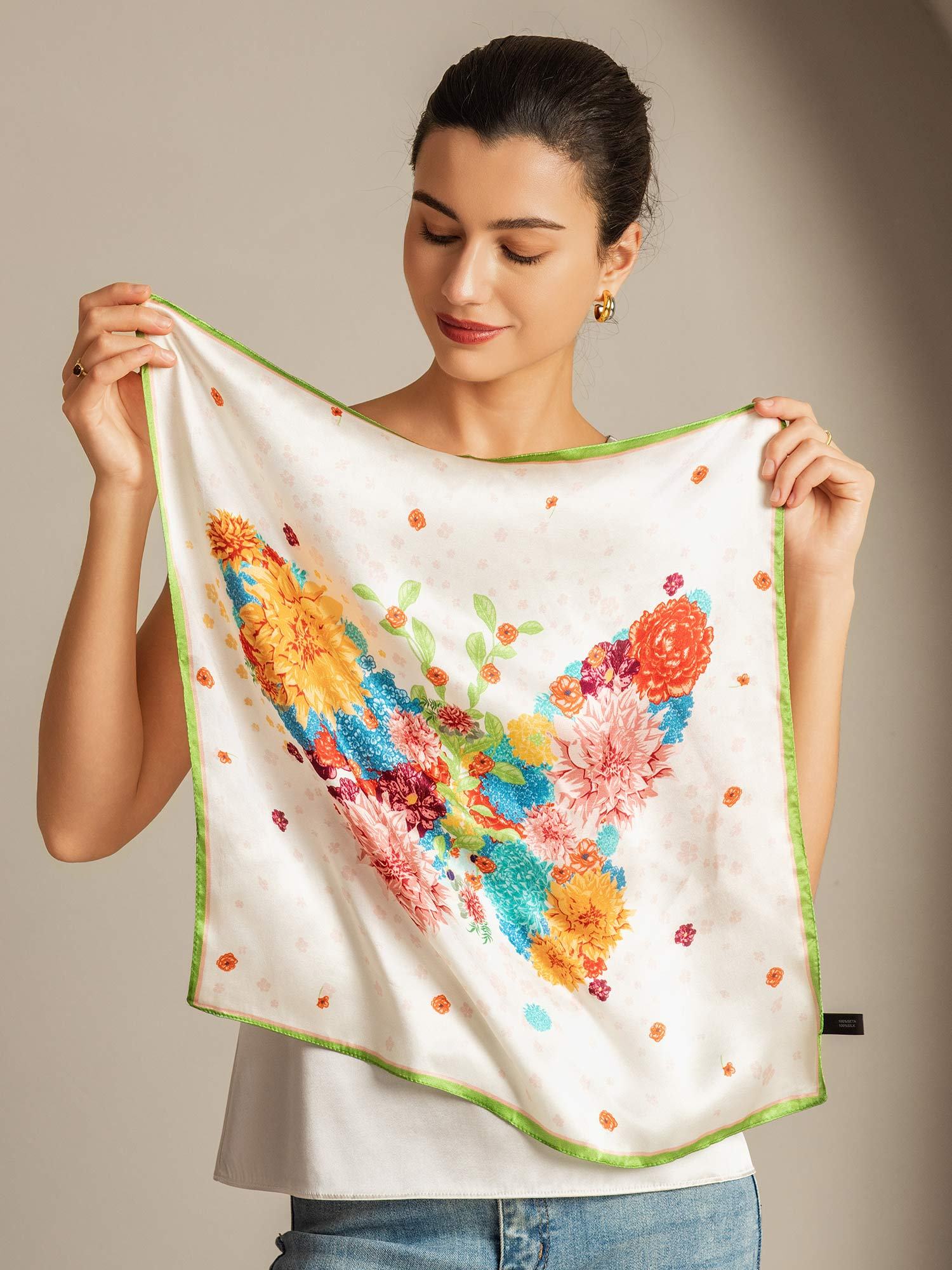 [Multi] SilkSilky Pure Silk Scarf 002