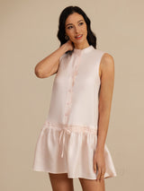 [Pink] SilkSilky  Sleeveless Stand Collar Dress 003