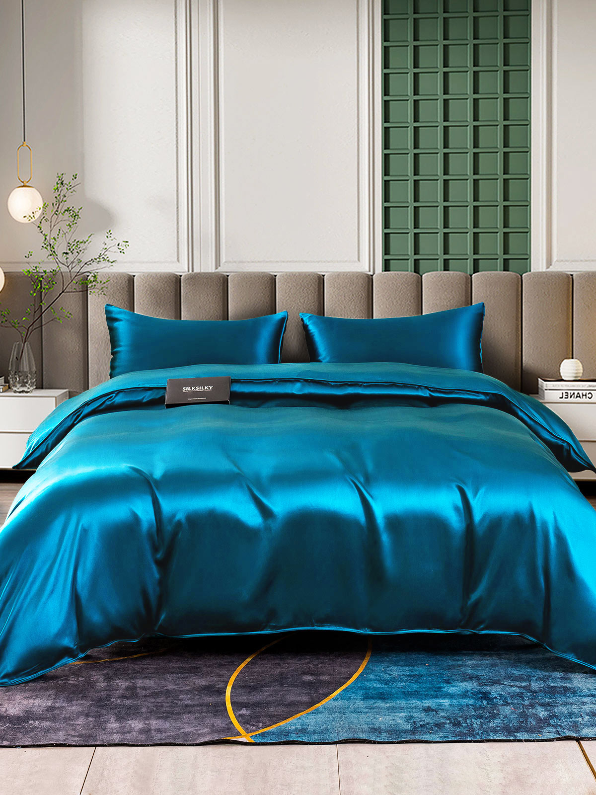 [Teal] SilkSilky  25Momme Pure Silk Bedding Set 002