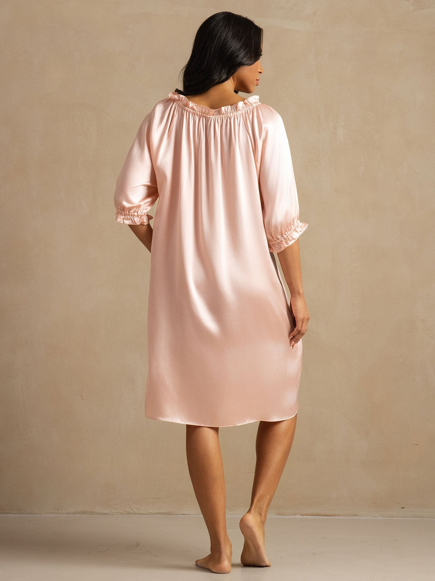 [LightPink] SilkSilky Pure Silk Nightgown 002