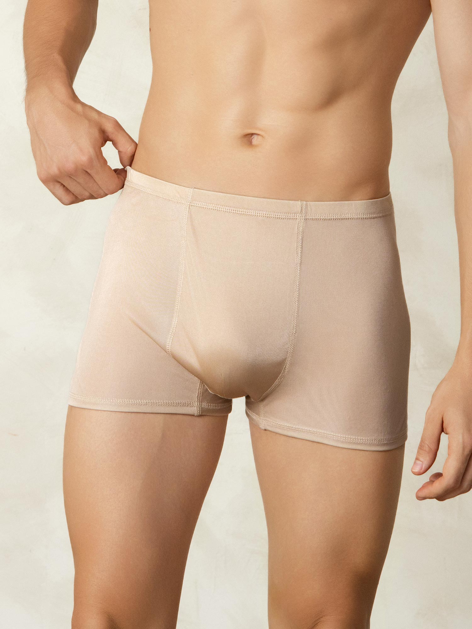[Beige] SilkSilky  Silk Knitted Mens Underwear 003