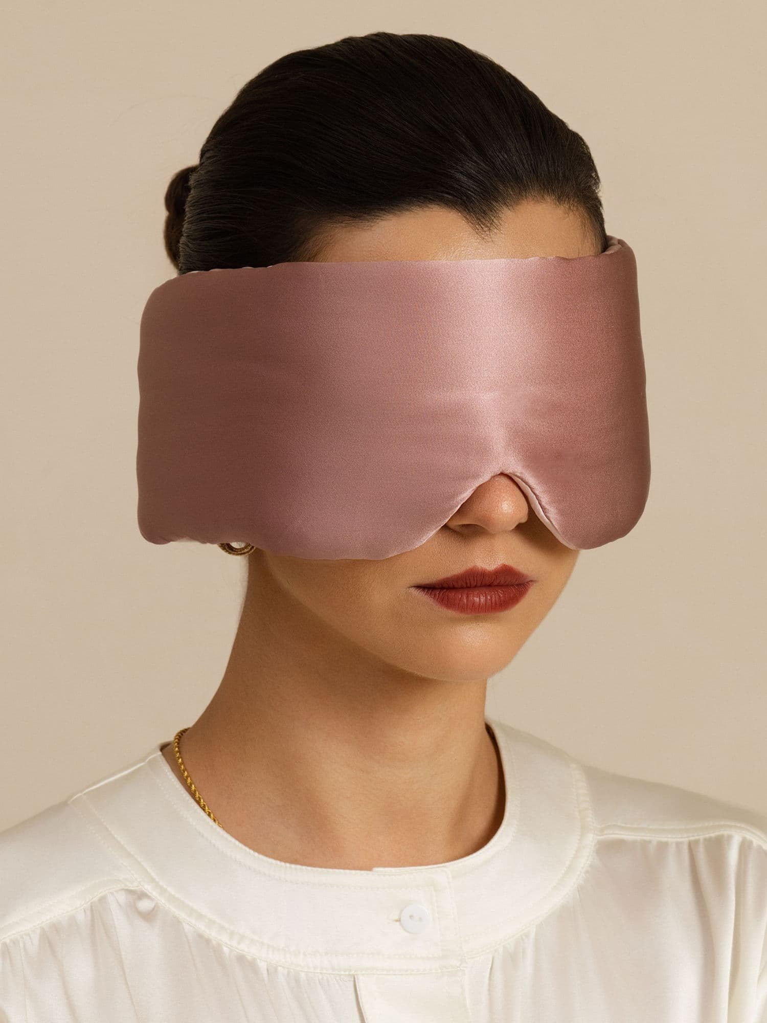 [PaleMauve+LightPink] SilkSilky  Eye Mask 007