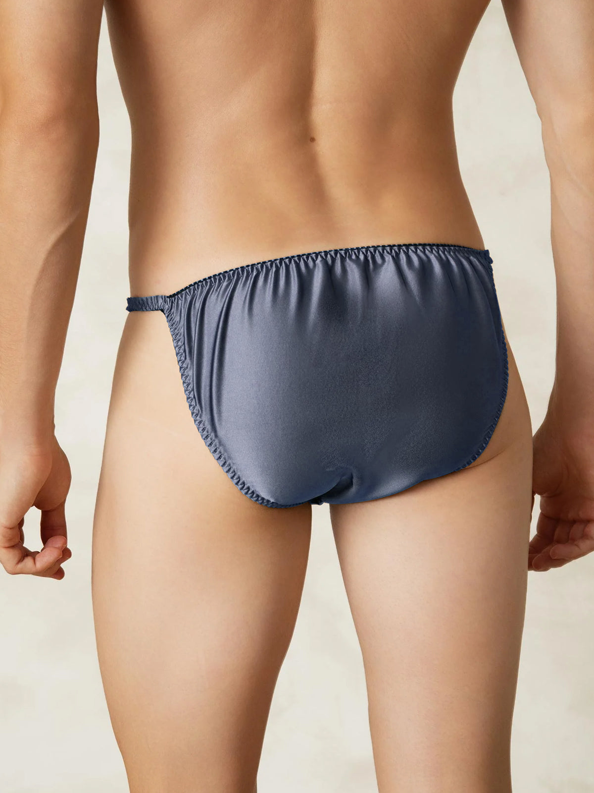 [Grayish Blue] SilkSilky  Pure Silk Mens Underwear 002