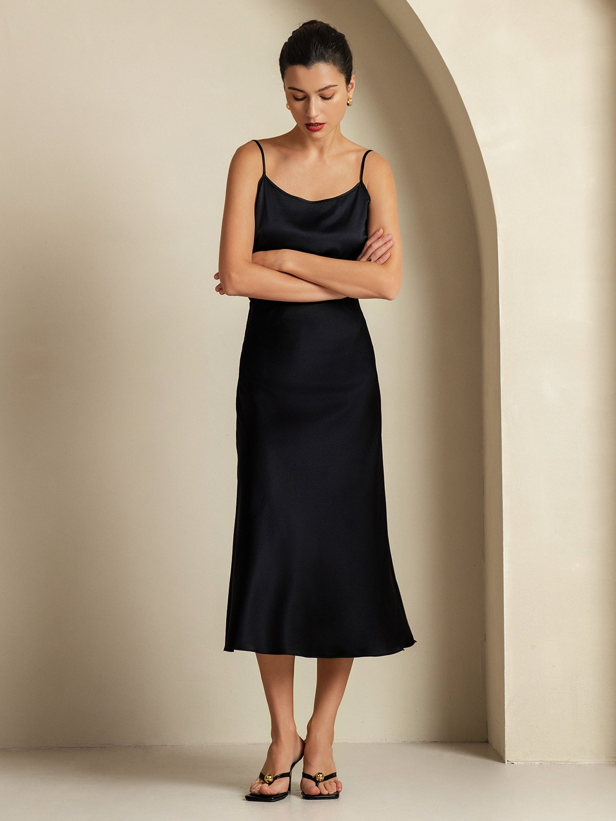 [Black] SilkSilky  19Momme Pure Silk Womens Outfit Sets 004,