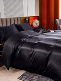 SilkSilky US 22Momme Pure Silk Bedding Set Black 003