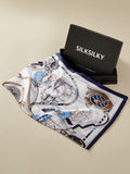 SilkSilky US Pure Silk Scarf Blue 001