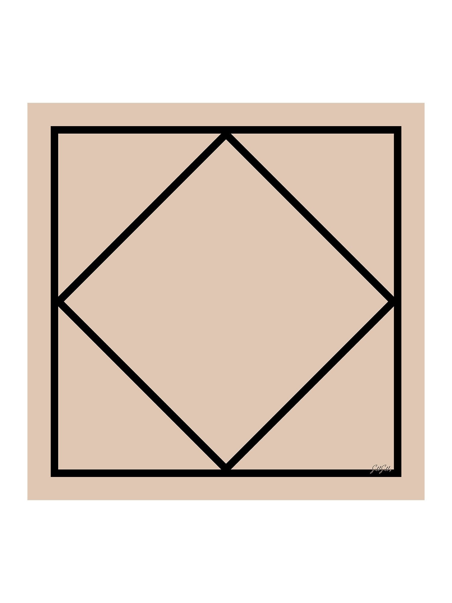 [Beige Square] SilkSilky  Scarf 001