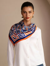 [Navy Seahorse] SilkSilky Scarf 005