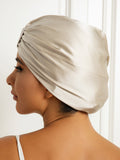 SilkSilky  Pure Silk Sleep Cap Beige 004