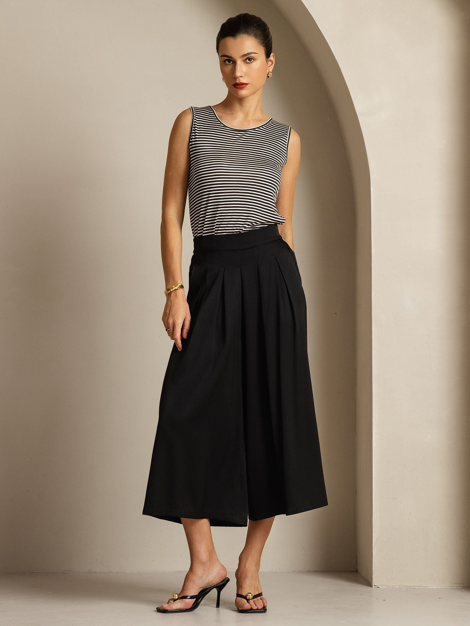 [Black] SilkSilky 19Momme Silk Womens Pants 005