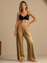 [Tan] SilkSilky  19Momme Machine-Washable Silk Women's Sleep Pants 005
