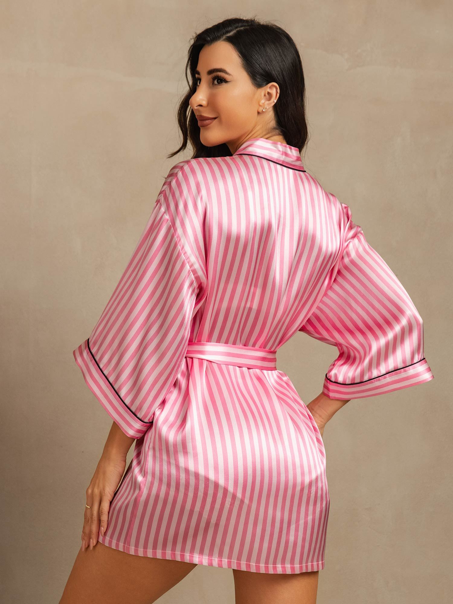 [Pink] SilkSilky Pure Silk Womens Robe 002