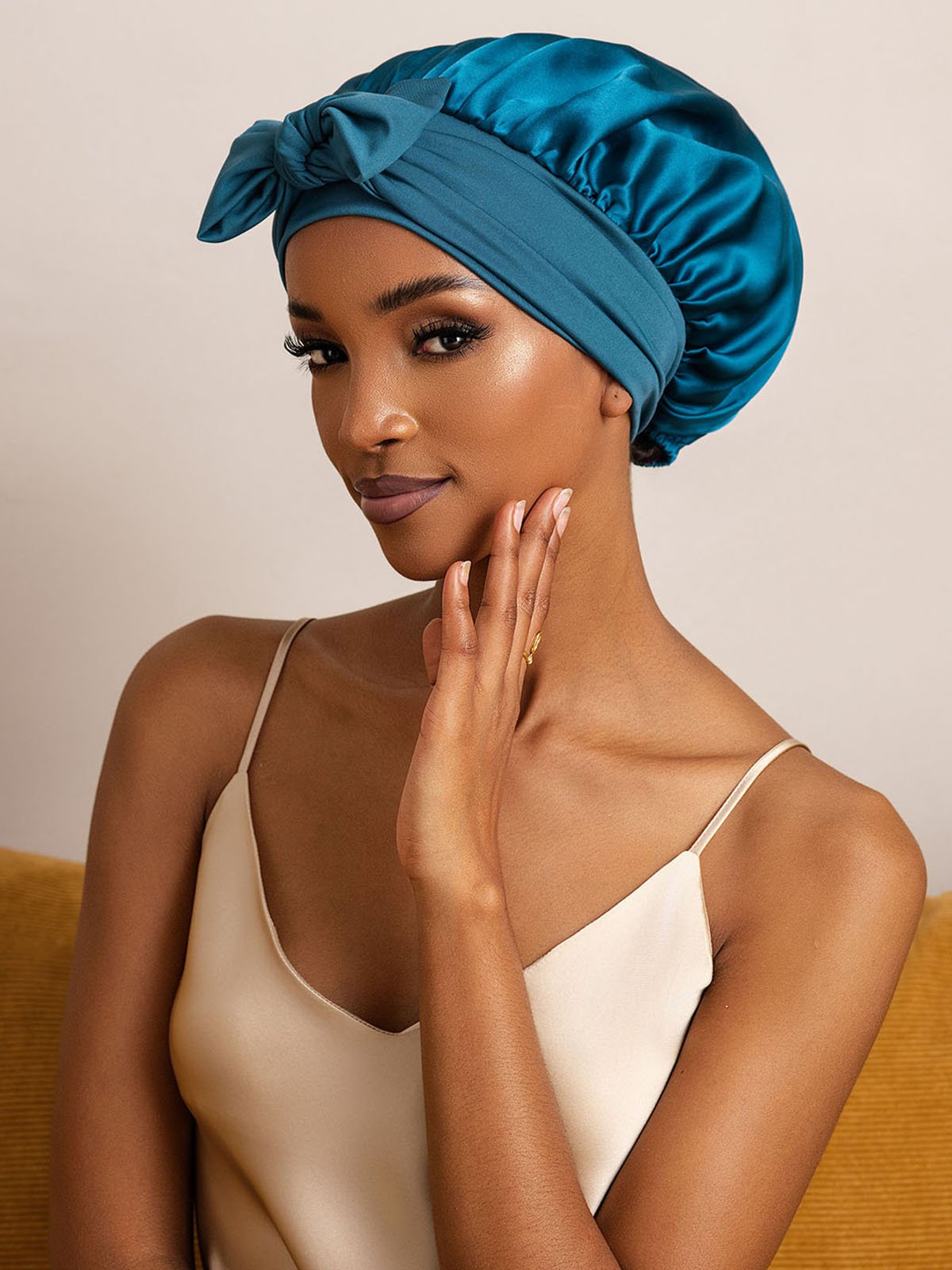 SilkSilky Pure Silk Sleep Cap Teal 004