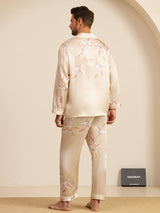 [Champagne] SilkSilky  Long Sleeve Notch Collar Men's Pajamas 002