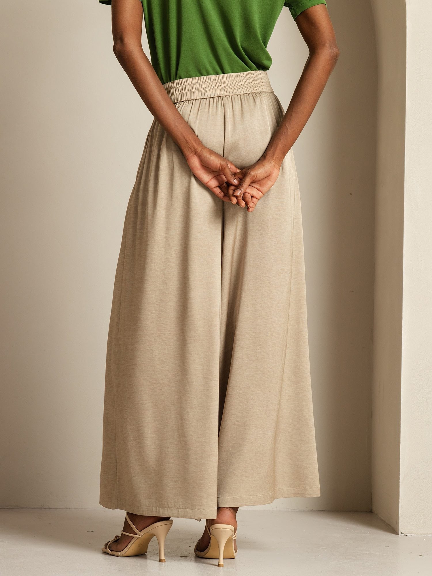 [Tan] SilkSilky 19Momme Silk Womens Pants 002
