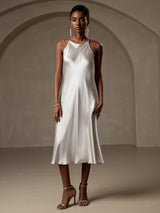 SilkSilky  19Momme Silk Sleeveless Dress LightGray 007