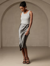 [Dark Gray] SilkSilky  Skirt 006