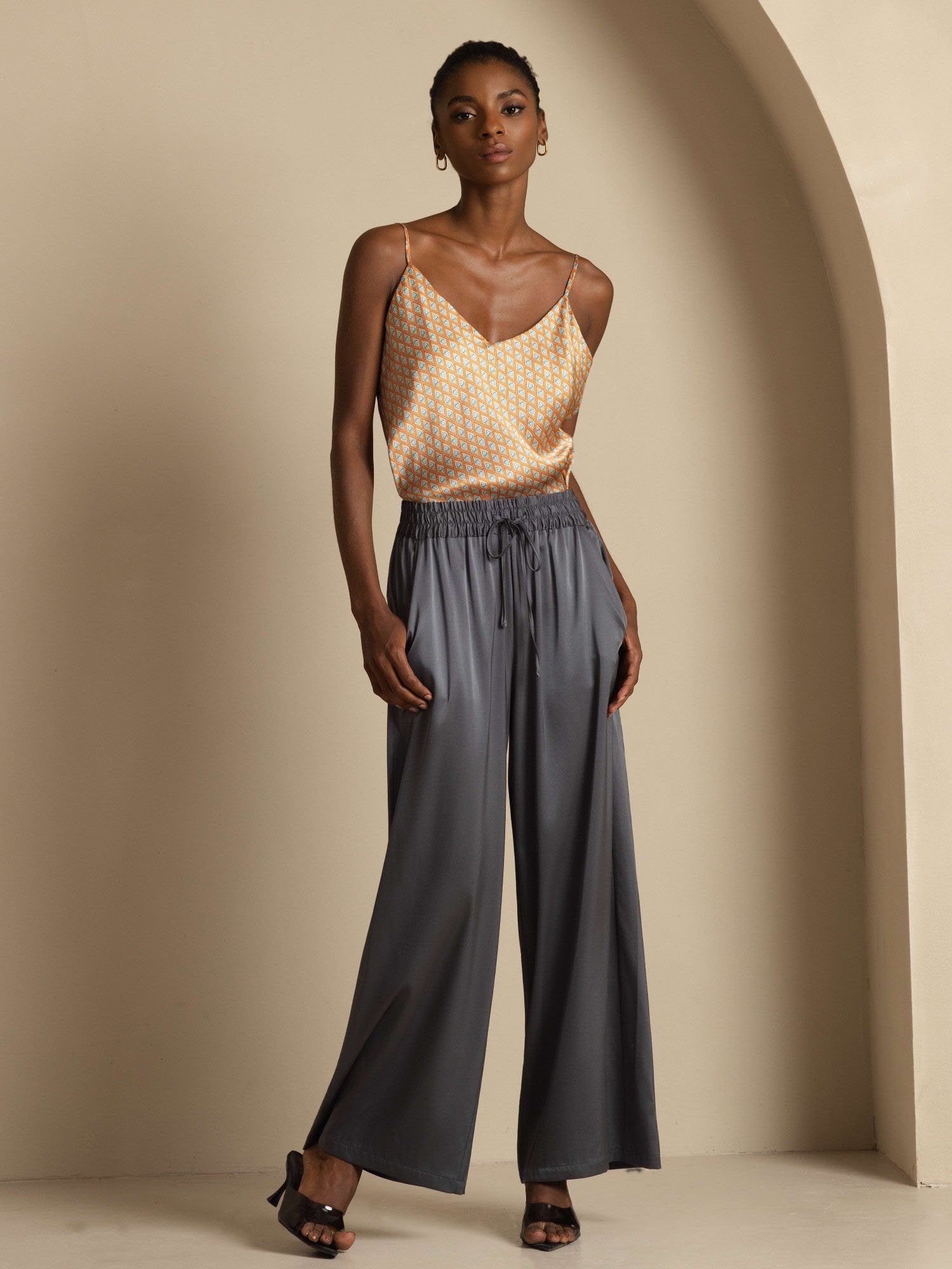 [DarkGray] SilkSilky 19Momme Silk Womens Pants 006