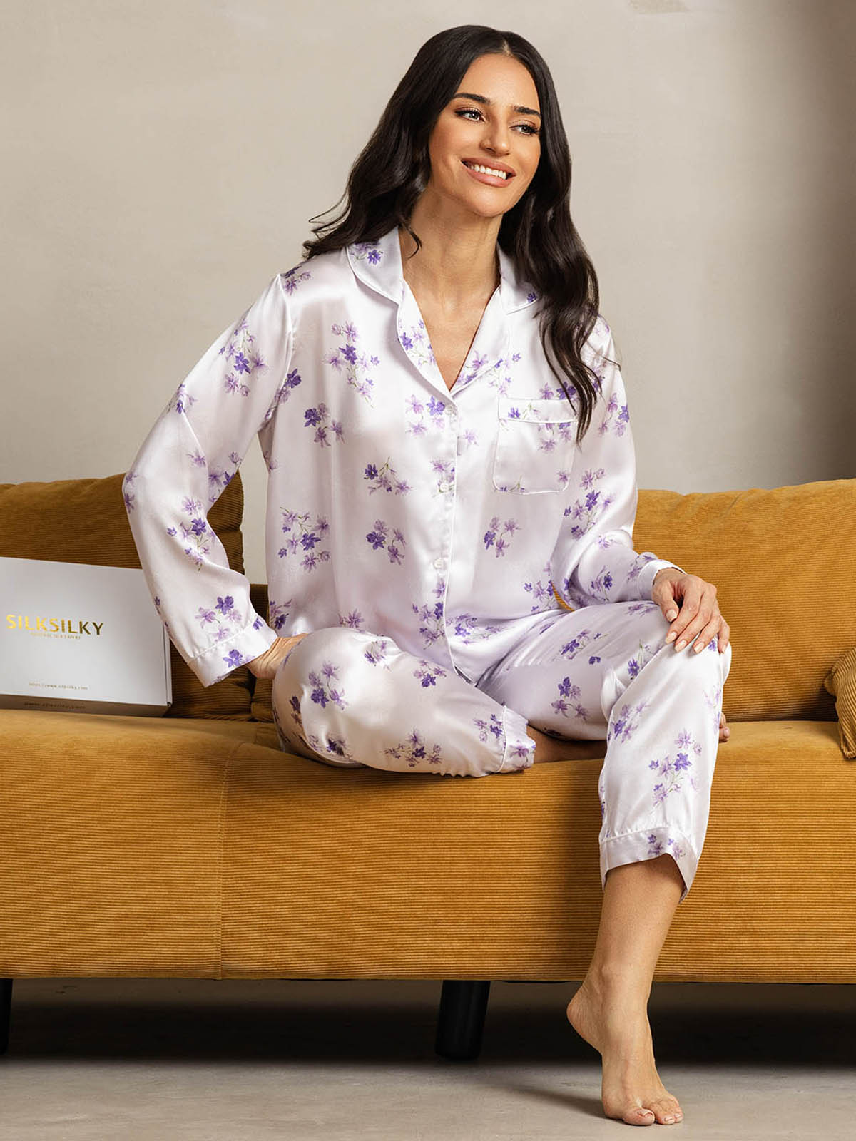 [Lilac Bloom] SilkSilky  Pure Silk Womens Pajamas 004