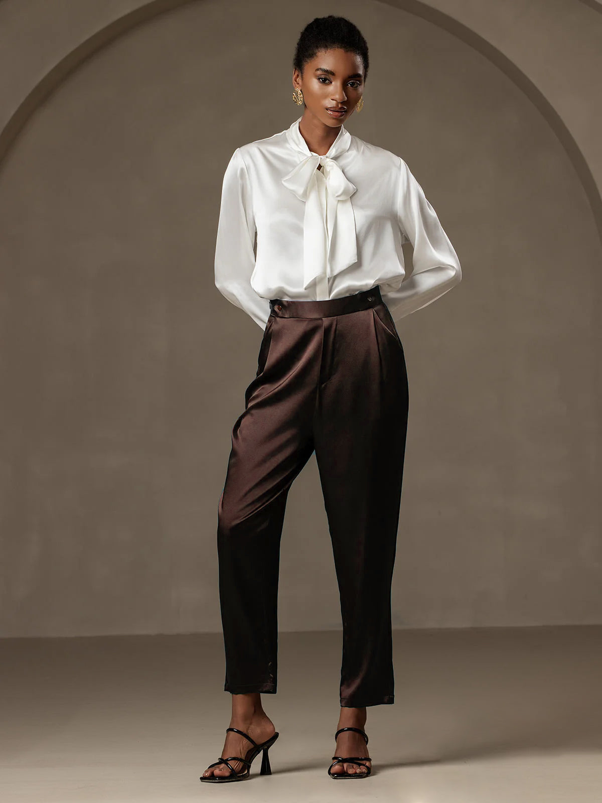 [Bitter Chocolate] SilkSilky  19Momme Silk Womens Pants 002