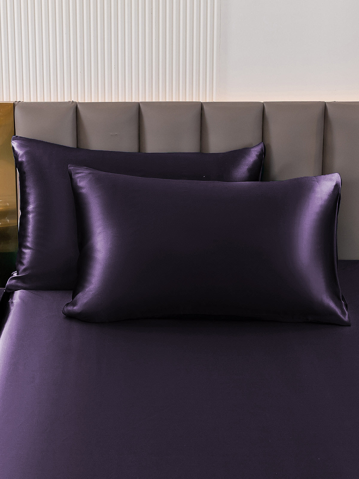 SilkSilky  30Momme Pure Silk Pillowcase DeepPurple 001