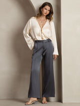 [Dark Gray] SilkSilky  19Momme Silk Womens Pants 007,