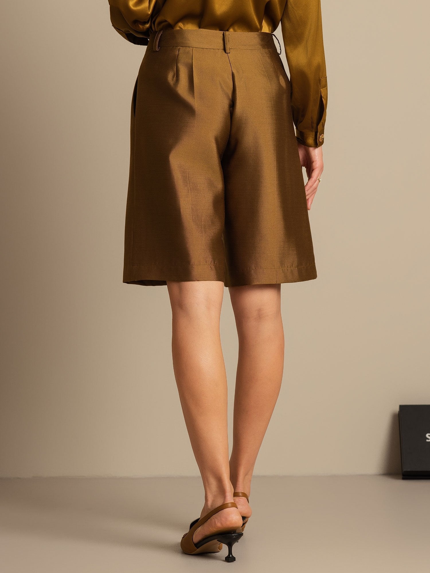 [Bronze] SilkSilky  32Momme Silk Womens Shorts 002,