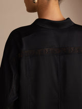 [Black] SilkSilky Long Sleeve Lapel Collar Blouse 005
