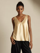 [Champagne] SilkSilky  Sleeveless V Neck Camisole Top 004