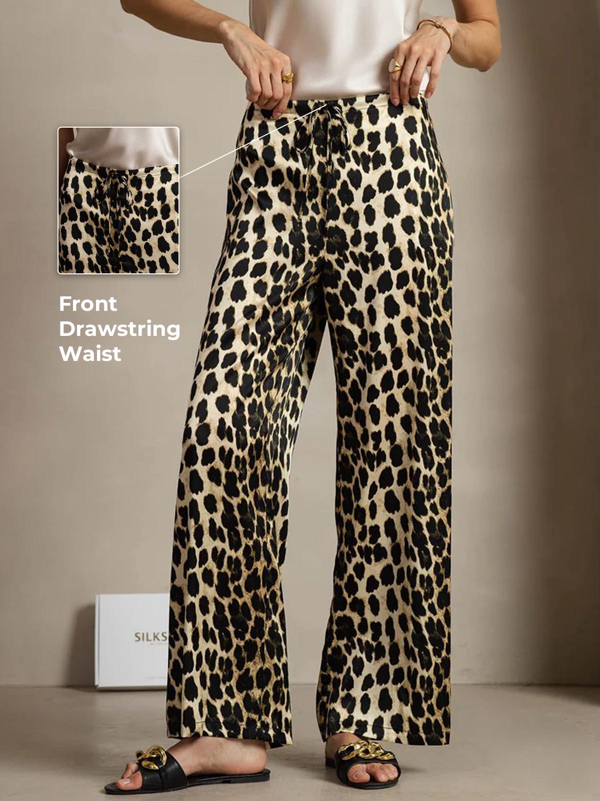 [Leopard] SilkSilky  19Momme Silk Womens Pants 002