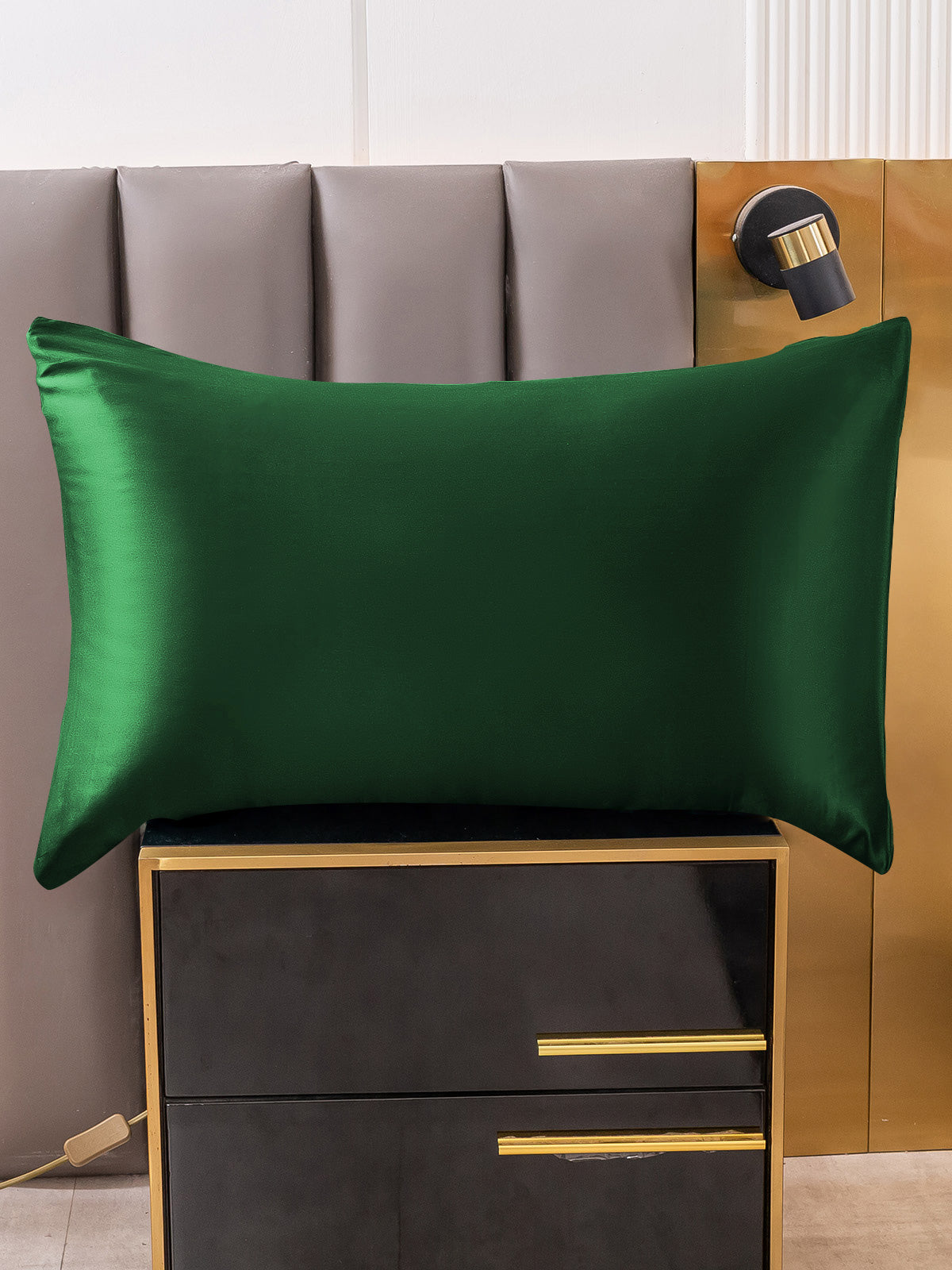 SilkSilky US 30Momme Pure Silk Pillowcase DarkGreen 002