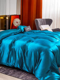 SilkSilky US 22Momme Pure Silk Duvet Cover Teal 004