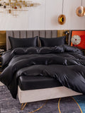 SilkSilky US 19Momme Pure Silk Bedding Set Black 003